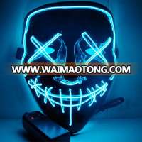 Led Mask Halloween Party Masque Masquerade Masks Neon Mask Light Glow In The Dark Mascara Horror Mask Glowing Masker Purge