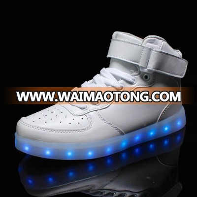 Men shoes USB Charging High Top Luminous LED Light Shoes 7 Colors Flashing Casual Glowing Light up Shoes for Adults