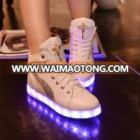 New high top led shoes men women glowing light up basket led luminous shoes adult femme flashing led shoes 35-46 size