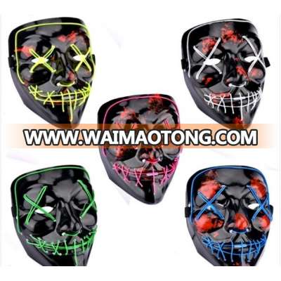 Halloween Party Light Up Glowing Neon Mask Factory Price EL Wire Neon Mask for Halloween Event