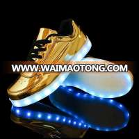 Led light shoes men 2017 fashion colorful adults men shoes casual Gold Silver USB Light Up Shoes For Adults