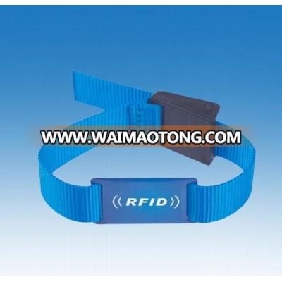 Customized logo RFID woven wristbands ,for event use RFID woven wristbands