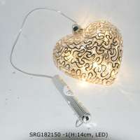 Battery-operated Christmas Decoration Outdoor heart LED Glass Light Ball